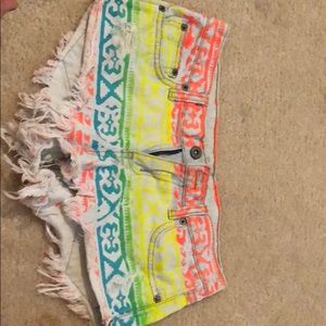 LF printed jean shorts